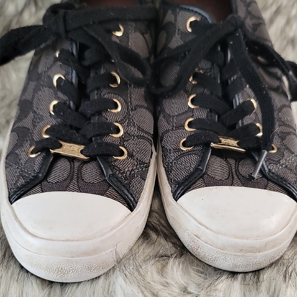 Coach Black and Gray Signature Sneakers - Picture 16 of 16